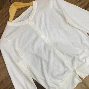 White Button Front Cardigan